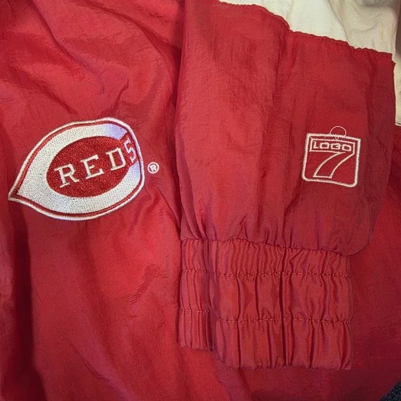 cincinnati reds Windbreaker Vintage MLB Logo 7 Full Zip Embroidered Jacket Sz XL